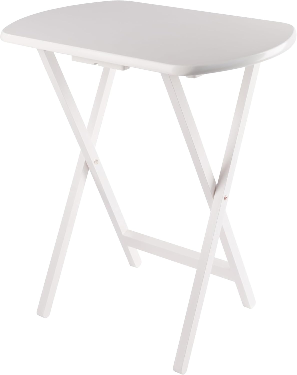 image:imageWinsome Corbett Set of 2 Oversized Foldable Snack Tables Easy to Store Portable Fold Up Table Set for Kitchen Living Room TV Dining Crafts Puzzles Work From HomeWhite