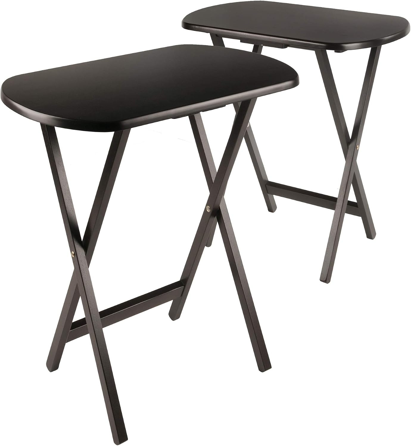 image:imageWinsome Corbett Set of 2 Oversized Foldable Snack Tables Easy to Store Portable Fold Up Table Set for Kitchen Living Room TV Dining Crafts Puzzles Work From HomeCoffee