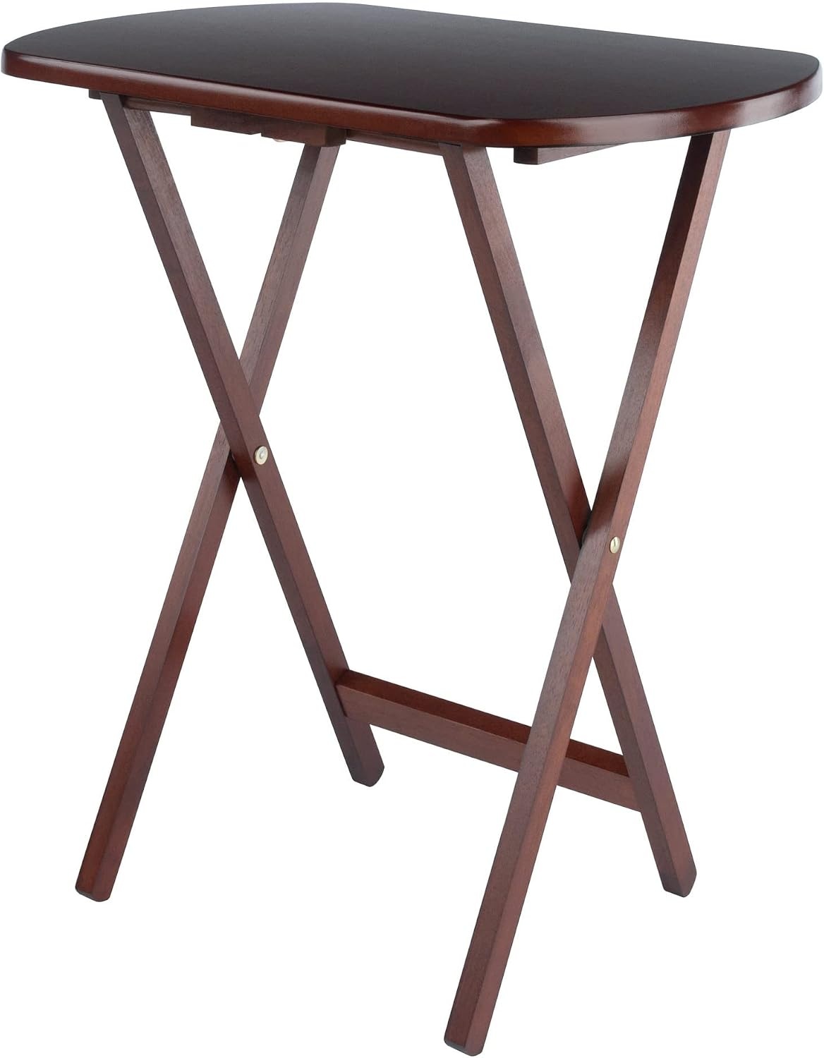image:imageWinsome Corbett Set of 2 Oversized Foldable Snack Tables Easy to Store Portable Fold Up Table Set for Kitchen Living Room TV Dining Crafts Puzzles Work From HomeAntique Walnut