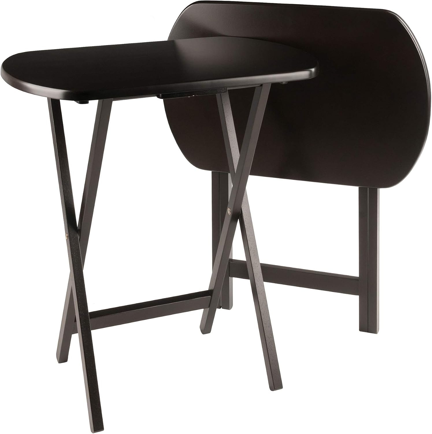 image:imageWinsome Corbett Set of 2 Oversized Foldable Snack Tables Easy to Store Portable Fold Up Table Set for Kitchen Living Room TV Dining Crafts Puzzles Work From HomeCoffee