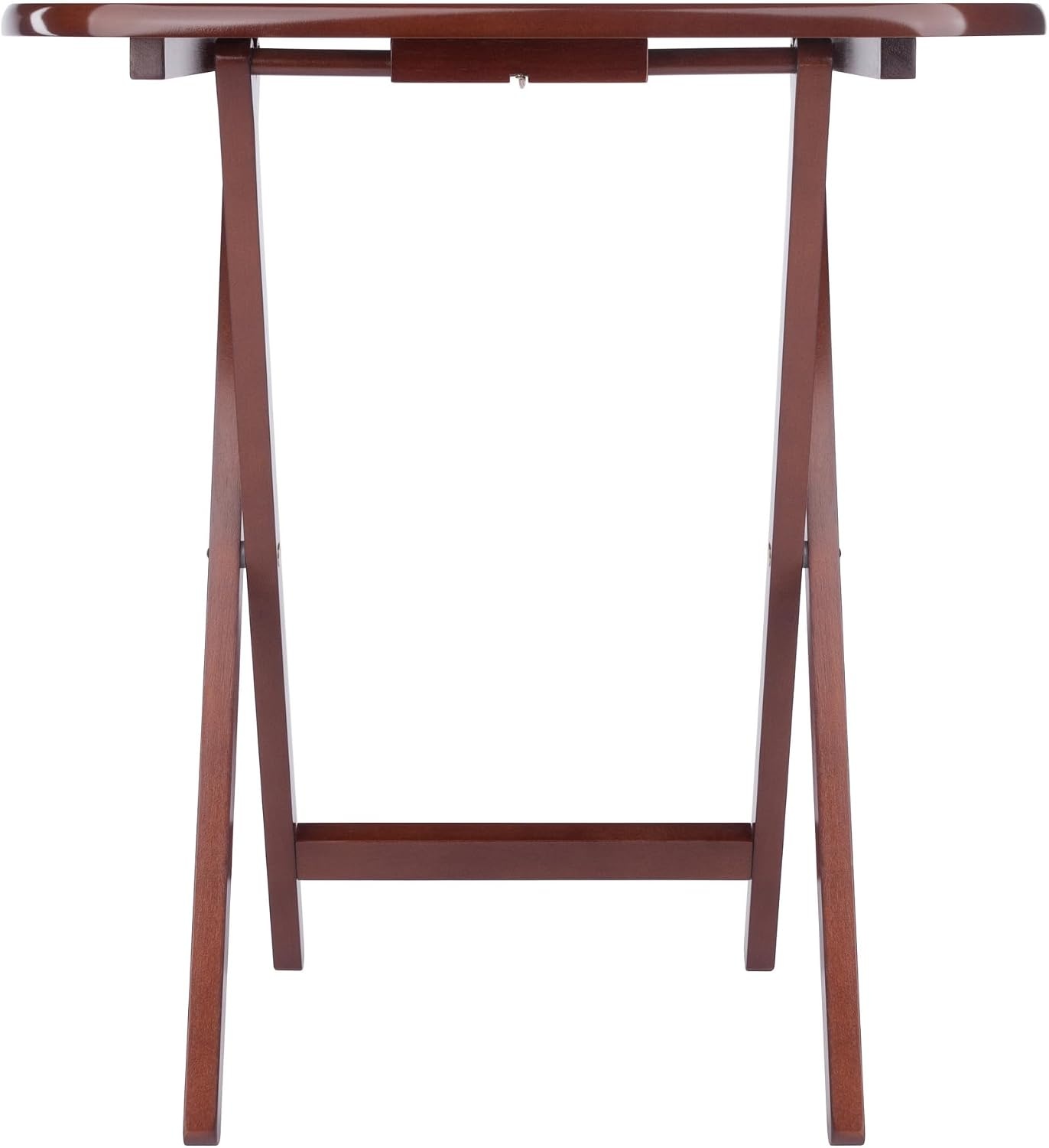 image:imageWinsome Corbett Set of 2 Oversized Foldable Snack Tables Easy to Store Portable Fold Up Table Set for Kitchen Living Room TV Dining Crafts Puzzles Work From HomeWalnut