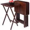 image:imageWinsome Alex Set of 4 Foldable Snack Tables Easy to Store Small Portable Fold Up Table Set for Kitchen Living Room TV Dining Crafts Puzzles Work From Home