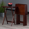 image:imageWinsome Alex Set of 4 Foldable Snack Tables Easy to Store Small Portable Fold Up Table Set for Kitchen Living Room TV Dining Crafts Puzzles Work From Home