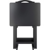 image:imageWinsome Alex Set of 4 Foldable Snack Tables with Storage Rack 26 in Black Easy to Store Portable Fold Up Table Set for Kitchen Living Room TV Dining Crafts Puzzles Work From Home