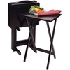 image:imageWinsome Alex Set of 4 Foldable Snack Tables with Storage Rack 26 in Black Easy to Store Portable Fold Up Table Set for Kitchen Living Room TV Dining Crafts Puzzles Work From Home