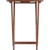 image:imageWinsome Alex Set of 4 Foldable Snack Tables with Storage Rack in Walnut Easy to Store Portable Fold Up Table Set for Kitchen Living Room TV Dining Crafts Puzzles Work From Home