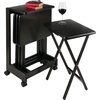 image:imageWinsome Brienda Snack Table Set with Flip Top Mobile Stand for Living Room Patio 32 Coffee Set of 4 TablesCoffee