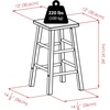 image:imageWinsome Carrick Counter Stool with Footrests 24 High 14 Wide TeakWalnut