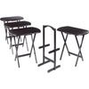 image:imageWinsome Corbett Set of 2 Oversized Foldable Snack Tables Easy to Store Portable Fold Up Table Set for Kitchen Living Room TV Dining Crafts Puzzles Work From HomeCoffee
