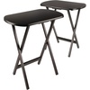 image:imageWinsome Corbett Set of 2 Oversized Foldable Snack Tables Easy to Store Portable Fold Up Table Set for Kitchen Living Room TV Dining Crafts Puzzles Work From HomeCoffee
