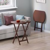 image:imageWinsome Corbett Set of 2 Oversized Foldable Snack Tables Easy to Store Portable Fold Up Table Set for Kitchen Living Room TV Dining Crafts Puzzles Work From HomeWalnut