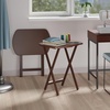 image:imageWinsome Corbett Set of 2 Oversized Foldable Snack Tables Easy to Store Portable Fold Up Table Set for Kitchen Living Room TV Dining Crafts Puzzles Work From HomeWalnut