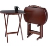 image:imageWinsome Corbett Set of 2 Oversized Foldable Snack Tables Easy to Store Portable Fold Up Table Set for Kitchen Living Room TV Dining Crafts Puzzles Work From HomeAntique Walnut