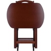 image:imageWinsome Corbett Set of 2 Oversized Foldable Snack Tables Easy to Store Portable Fold Up Table Set for Kitchen Living Room TV Dining Crafts Puzzles Work From HomeAntique Walnut