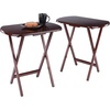 image:imageWinsome Corbett Set of 2 Oversized Foldable Snack Tables Easy to Store Portable Fold Up Table Set for Kitchen Living Room TV Dining Crafts Puzzles Work From HomeWalnut