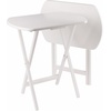 image:imageWinsome Corbett Set of 2 Oversized Foldable Snack Tables Easy to Store Portable Fold Up Table Set for Kitchen Living Room TV Dining Crafts Puzzles Work From HomeWhite