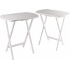 image:imageWinsome Corbett Set of 2 Oversized Foldable Snack Tables Easy to Store Portable Fold Up Table Set for Kitchen Living Room TV Dining Crafts Puzzles Work From HomeWhite