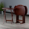 image:imageWinsome Corbett Set of 2 Oversized Foldable Snack Tables Easy to Store Portable Fold Up Table Set for Kitchen Living Room TV Dining Crafts Puzzles Work From HomeAntique Walnut