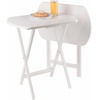 image:imageWinsome Corbett Set of 2 Oversized Foldable Snack Tables Easy to Store Portable Fold Up Table Set for Kitchen Living Room TV Dining Crafts Puzzles Work From HomeWhite