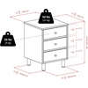 image:imageWinsome Daniel Accent Table Classic Bedside Nightstand with 3 Drawers End Table with Storage for Couches in Living Room Functional Furniture for Bedroom Office