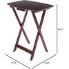 image:imageWinsome Darlene Set of 2 Foldable Snack Tables 26 in Walnut Easy to Store Portable Fold Up Table Set for Kitchen Living Room TV Dining Crafts Puzzles Work From Home