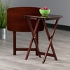 image:imageWinsome Darlene Set of 2 Foldable Snack Tables 26 in Walnut Easy to Store Portable Fold Up Table Set for Kitchen Living Room TV Dining Crafts Puzzles Work From Home