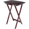 image:imageWinsome Darlene Set of 2 Foldable Snack Tables 26 in Walnut Easy to Store Portable Fold Up Table Set for Kitchen Living Room TV Dining Crafts Puzzles Work From Home