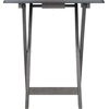 image:imageWinsome Dylan Set of 4 Oversized Foldable Snack Tables with Storage Rack 26 in Espresso Easy to Store Portable Fold Up Table Set for Kitchen Living Room TV Dining Crafts Puzzles Work From HomeOyster Gray Brown Base