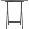 image:imageWinsome Dylan Set of 4 Oversized Foldable Snack Tables with Storage Rack 26 in Espresso Easy to Store Portable Fold Up Table Set for Kitchen Living Room TV Dining Crafts Puzzles Work From HomeOyster Gray Brown Base
