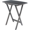 image:imageWinsome Dylan Set of 4 Oversized Foldable Snack Tables with Storage Rack 26 in Espresso Easy to Store Portable Fold Up Table Set for Kitchen Living Room TV Dining Crafts Puzzles Work From HomeOyster Gray Brown Base
