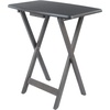 image:imageWinsome Dylan Set of 4 Oversized Foldable Snack Tables with Storage Rack 26 in Espresso Easy to Store Portable Fold Up Table Set for Kitchen Living Room TV Dining Crafts Puzzles Work From HomeOyster Gray Brown Base