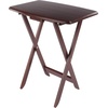 image:imageWinsome Dylan Set of 4 Oversized Foldable Snack Tables with Storage Rack 26 in Espresso Easy to Store Portable Fold Up Table Set for Kitchen Living Room TV Dining Crafts Puzzles Work From HomeWalnut
