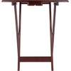 image:imageWinsome Dylan Set of 4 Oversized Foldable Snack Tables with Storage Rack 26 in Espresso Easy to Store Portable Fold Up Table Set for Kitchen Living Room TV Dining Crafts Puzzles Work From HomeWalnut