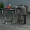 image:imageWinsome Dylan Set of 4 Oversized Foldable Snack Tables with Storage Rack 26 in Espresso Easy to Store Portable Fold Up Table Set for Kitchen Living Room TV Dining Crafts Puzzles Work From HomeOyster Gray Brown Base