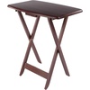 image:imageWinsome Dylan Set of 4 Oversized Foldable Snack Tables with Storage Rack 26 in Espresso Easy to Store Portable Fold Up Table Set for Kitchen Living Room TV Dining Crafts Puzzles Work From HomeWalnut