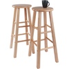 image:imageWinsome Element 2Piece Counter Stool Set 29 in Walnut Classic Backless Bar Chairs for Kitchen amp Dining Room Seating Timeless Essential Furniture for Home Dorm ApartmentsNatural