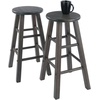 image:imageWinsome Element 2Piece Counter Stool Set 29 in Walnut Classic Backless Bar Chairs for Kitchen amp Dining Room Seating Timeless Essential Furniture for Home Dorm ApartmentsOyster Gray