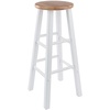 image:imageWinsome Element 2Piece Counter Stool Set 29 in Walnut Classic Backless Bar Chairs for Kitchen amp Dining Room Seating Timeless Essential Furniture for Home Dorm ApartmentsNatural  White