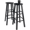 image:imageWinsome Element 2Piece Counter Stool Set 29 in Walnut Classic Backless Bar Chairs for Kitchen amp Dining Room Seating Timeless Essential Furniture for Home Dorm ApartmentsBlack