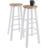 image:imageWinsome Element 2Piece Counter Stool Set 29 in Walnut Classic Backless Bar Chairs for Kitchen amp Dining Room Seating Timeless Essential Furniture for Home Dorm ApartmentsNatural  White