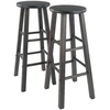 image:imageWinsome Element 2Piece Counter Stool Set 29 in Walnut Classic Backless Bar Chairs for Kitchen amp Dining Room Seating Timeless Essential Furniture for Home Dorm ApartmentsOyster Gray