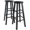 image:imageWinsome Element 2Piece Counter Stool Set 29 in Walnut Classic Backless Bar Chairs for Kitchen amp Dining Room Seating Timeless Essential Furniture for Home Dorm ApartmentsBlack