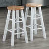 image:imageWinsome Element 2Piece Counter Stool Set 29 in Walnut Classic Backless Bar Chairs for Kitchen amp Dining Room Seating Timeless Essential Furniture for Home Dorm ApartmentsNatural  White