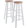 image:imageWinsome Element 2Piece Counter Stool Set 29 in Walnut Classic Backless Bar Chairs for Kitchen amp Dining Room Seating Timeless Essential Furniture for Home Dorm ApartmentsNatural  White