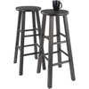 image:imageWinsome Element 2Piece Counter Stool Set 29 in Walnut Classic Backless Bar Chairs for Kitchen amp Dining Room Seating Timeless Essential Furniture for Home Dorm ApartmentsOyster Gray