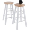 image:imageWinsome Element 2Piece Counter Stool Set 29 in Walnut Classic Backless Bar Chairs for Kitchen amp Dining Room Seating Timeless Essential Furniture for Home Dorm ApartmentsNatural  White