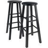 image:imageWinsome Element 2Piece Counter Stool Set 29 in Walnut Classic Backless Bar Chairs for Kitchen amp Dining Room Seating Timeless Essential Furniture for Home Dorm ApartmentsBlack