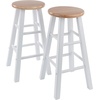 image:imageWinsome Element 2Piece Counter Stool Set 29 in Walnut Classic Backless Bar Chairs for Kitchen amp Dining Room Seating Timeless Essential Furniture for Home Dorm ApartmentsNatural  White