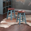 image:imageWinsome Element 2Piece Counter Stool Set Classic Backless Bar Chairs for Kitchen amp Dining Room Seating Timeless Essential Furniture for Home Dorm ApartmentsWalnut  Rustic Teal