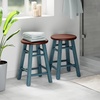 image:imageWinsome Element 2Piece Counter Stool Set Classic Backless Bar Chairs for Kitchen amp Dining Room Seating Timeless Essential Furniture for Home Dorm ApartmentsWalnut  Rustic Teal